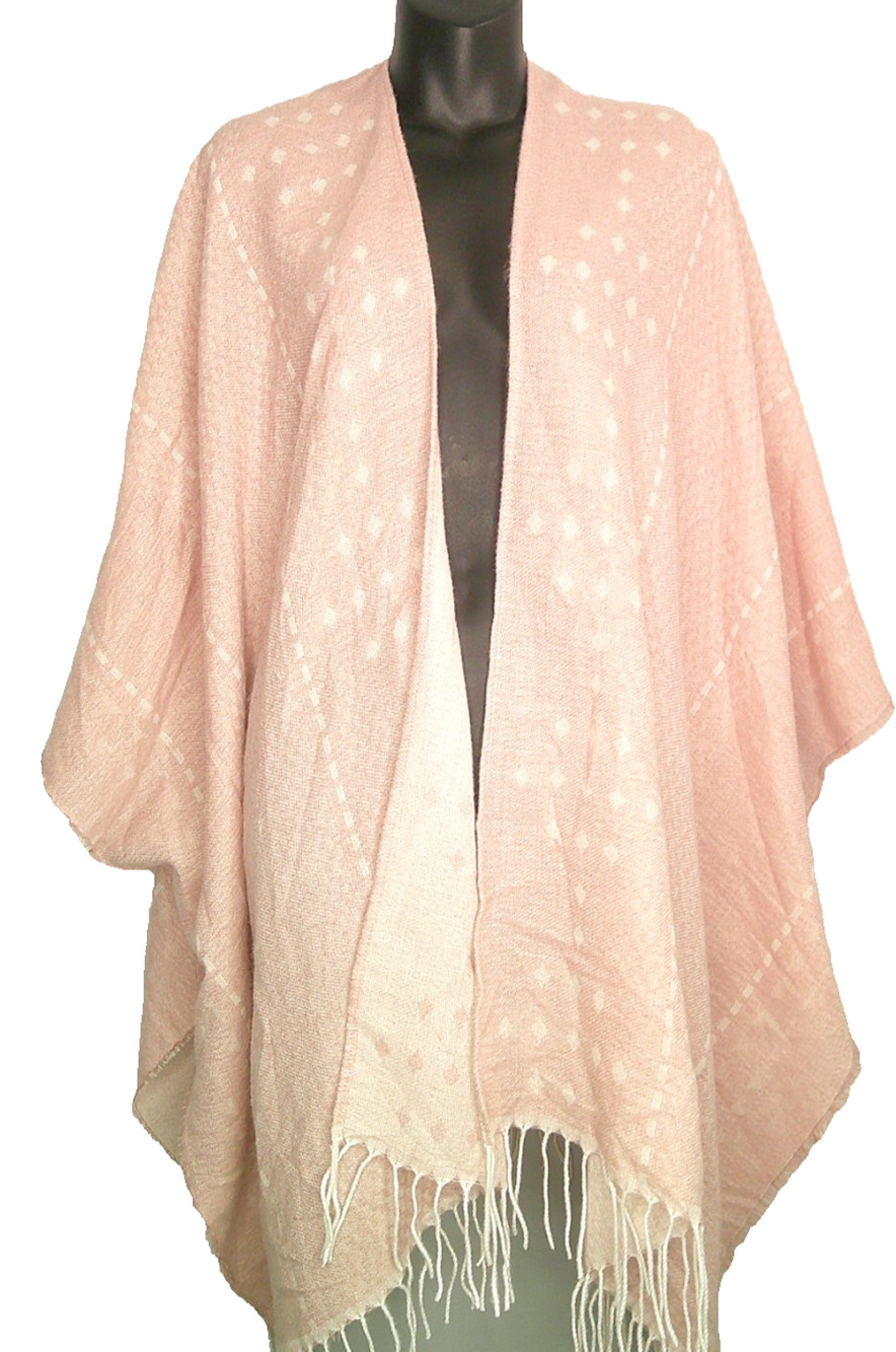 Gentle Fawn Hermosa Cover-up in Two-toned Blush, Pink with fringe detail XS